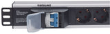 Intellinet 711432 strømforsyningsenhed (PDU) 6 AC stikkontakt(er) 1.5U Sort, Grå