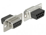 DeLOCK 66165 kabel kønsskifter Sub-D 9 pin Rj-45 Sort, Rustfrit stål