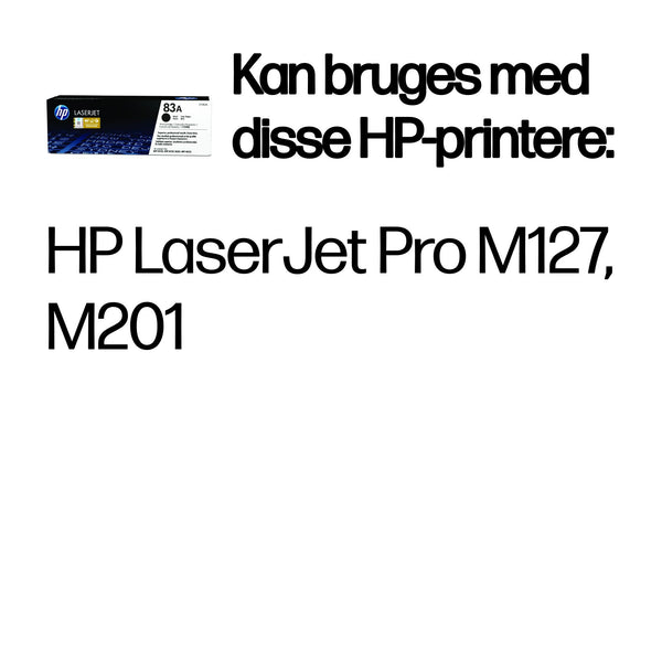 HP Original 83A LaserJet-tonerpatron, sort