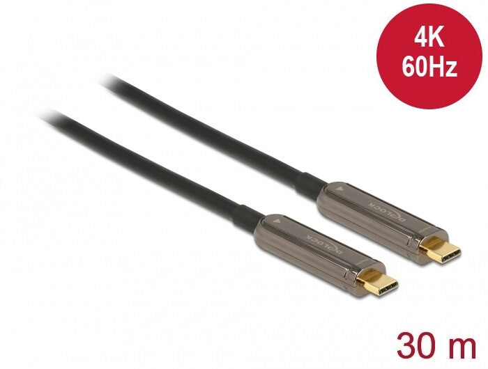 DeLOCK 84132 USB-kabel USB 3.2 Gen 1 (3.1 Gen 1) 30 m USB C 21,6 Gbit/sek. Sort