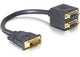DeLOCK Adapter DVI25 M > 2x DVI25 F DVI kabel 0,2 m DVI-I Sort