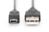 Digitus AK-300130-010-S USB-kabel USB 2.0 1 m USB A Mini-USB B Sort