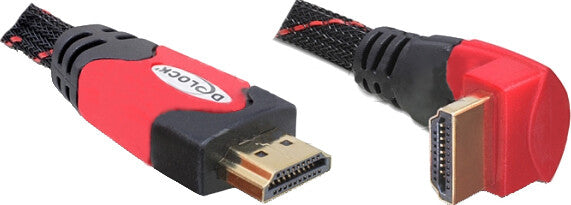 DeLOCK 2m HDMI HDMI-kabel HDMI Type A (Standard) Sort, Rød