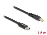 DeLOCK 87978 el-ledning Sort 1,5 m USB C 5.5 x 2.5 mm
