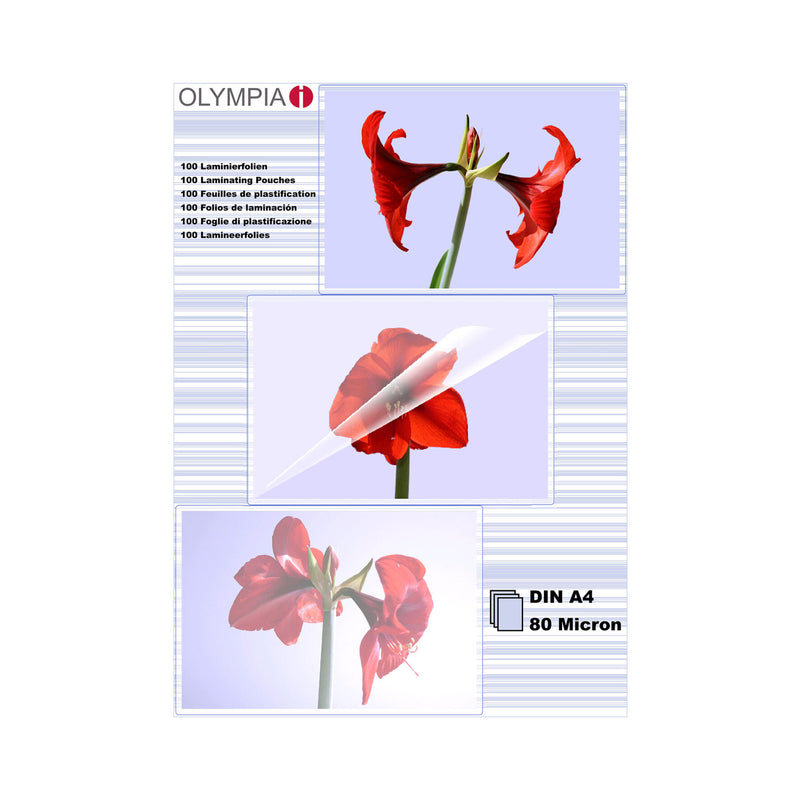 Olympia 1x100 DIN A4 80 micron plastlomme 100 stk