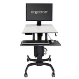Ergotron WorkFit-C, Single HD Sit-Stand Workstation Sort, Grå Multimedie kurv