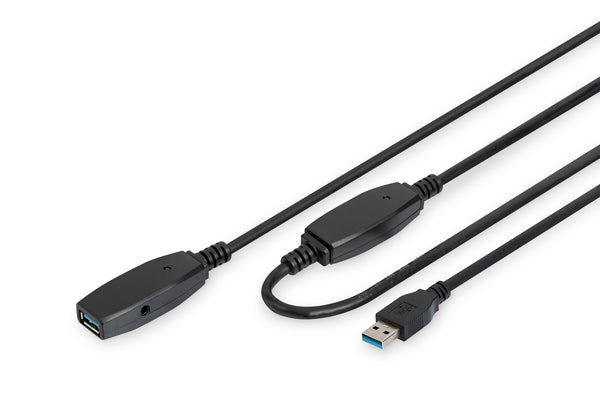 Digitus DA-73107 USB-kabel USB 3.2 Gen 1 (3.1 Gen 1) 20 m USB A 5 Gbit/sek. Sort