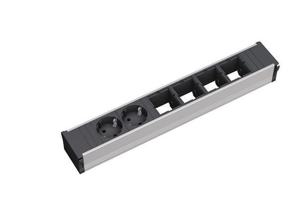 Bachmann 912.005 stikdåse 2 AC stikkontakt(er) Sort, Sølv