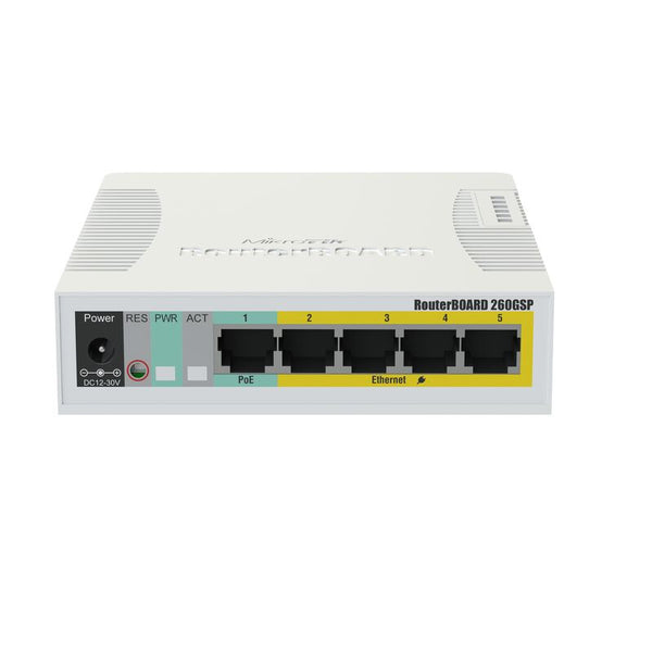 Mikrotik CSS106-1G-4P-1S netværksswitch Gigabit Ethernet (10/100/1000) Strøm over Ethernet (PoE) Hvid