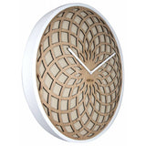 NeXtime 3149BE Væg- og bordur Kvartsur Cirkel Beige, Hvid