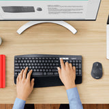 Logitech 920-008221 tastatur Mus inkluderet Universel RF trådløs + Bluetooth QWERTZ Tysk Sort
