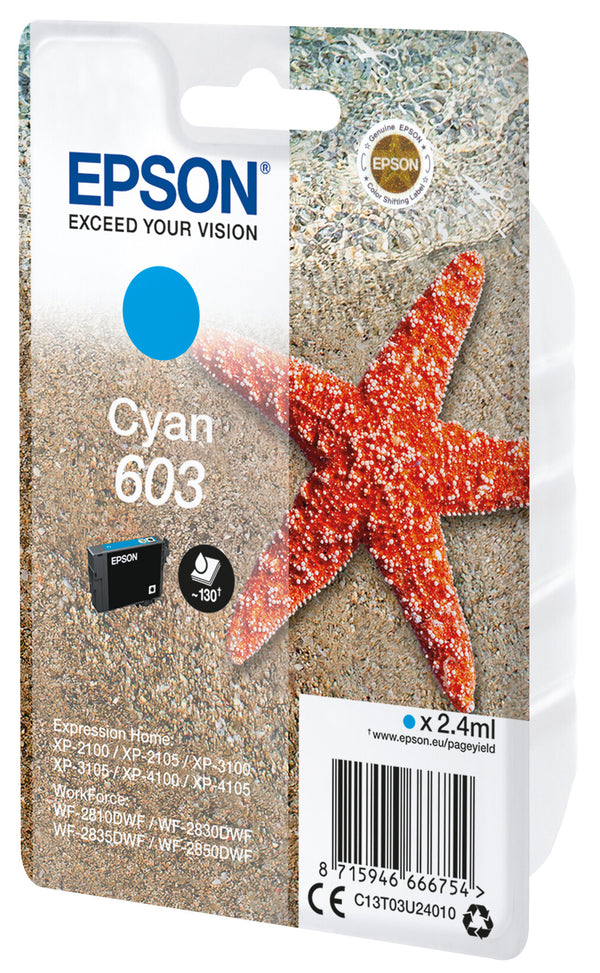 Epson C13T03U24020 blækpatron 1 stk Original Standard udbytte Blå