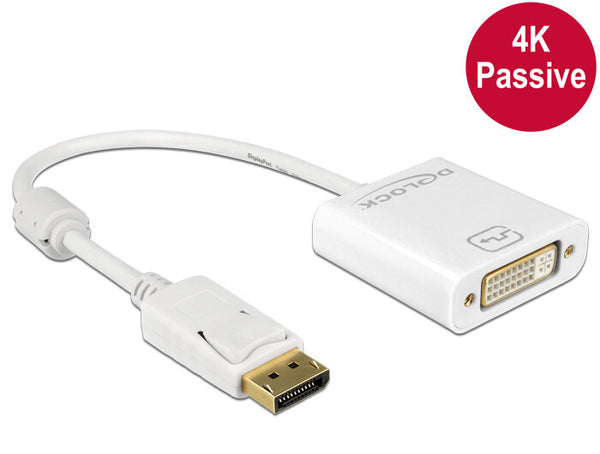 DeLOCK 62602 videokabel adapter 0,2 m DisplayPort DVI-I Hvid