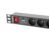 Lanberg PDU-04E04I-0200-IEC-BK strømforsyningsenhed (PDU) 4 AC stikkontakt(er) 1U Sort