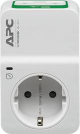 APC PM1WU2-GR overspændingsbeskytter Hvid 1 AC stikkontakt(er) 230 V
