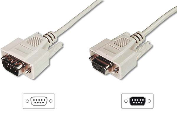 Digitus AK-610203-100-E serielkabel Beige 10 m D-Sub9