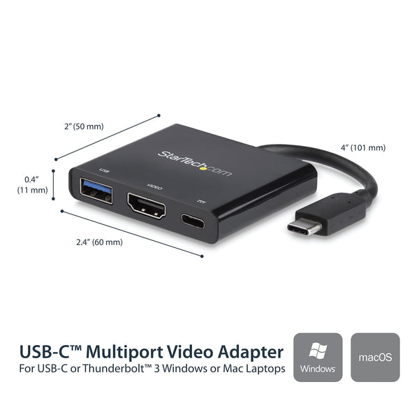 StarTech.com CDP2HDUACP dockingstation Ledningsført USB 3.2 Gen 1 (3.1 Gen 1) Type-C Sort