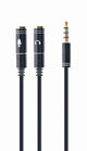 Gembird !Adapter audio microphon 3.5mm mini Jack/4PIN/0. lydkabel 0,2 m 2 x 3.5mm Sort