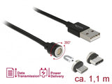 DeLOCK 85723 USB-kabel USB 2.0 1,1 m USB A USB C/Micro-USB B 0,48 Gbit/sek. Sort