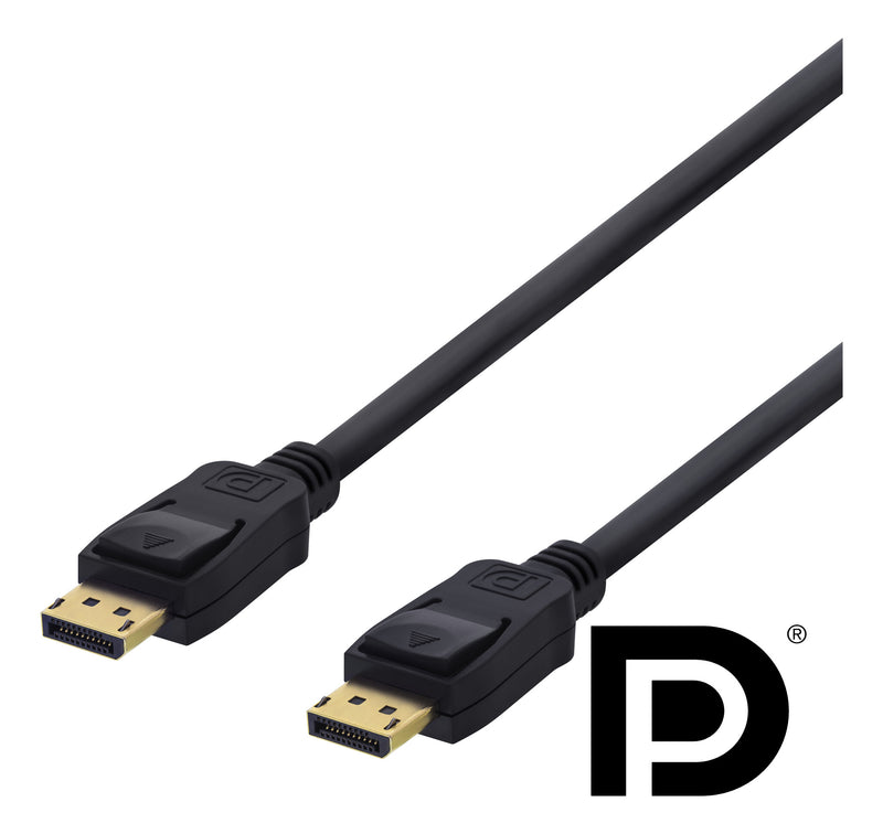 Deltaco DisplayPort-kabel, 2 m, 4K UHD, DP 1.2, sort