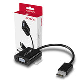 Axagon RVD-VGN videokabel adapter 0,15 m DisplayPort VGA (D-Sub) Sort