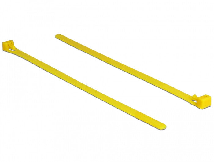 DeLOCK 18759 kabelsamler Udløselig kabelbinder Nylon Gul 100 stk