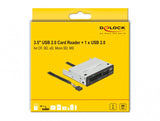 DeLOCK 91708 kortlæser USB 2.0 Intern Sort, Grå