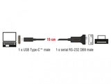DeLOCK 63908 serielkabel Sort 0,15 m DB-9