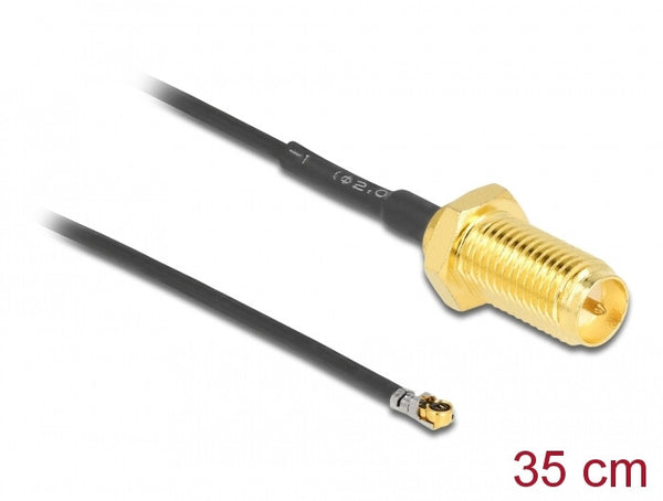 DeLOCK 12658 koaxial kabel 0,35 m RP-SMA MHF 4L LK Sort