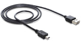 DeLOCK 5m USB 2.0 A - mini USB m/m USB-kabel USB A Mini-USB A Sort