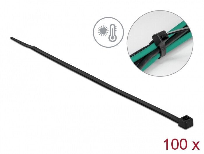 DeLOCK 19557 kabelsamler Parallel kabelindføring Polyamid Sort 100 stk