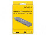 DeLOCK 42616 drevkabinet SSD kabinet Sølv M.2