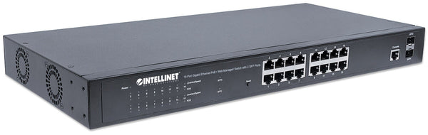 Intellinet 561198 netværksswitch Administreret L2+ Gigabit Ethernet (10/100/1000) Strøm over Ethernet (PoE) 1U Sort