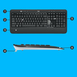 Logitech 920-008677 tastatur Mus inkluderet Universel RF trådløst QWERTZ Schweizisk Sort