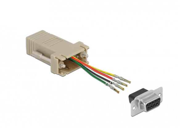 DeLOCK 66770 kabel kønsskifter D-Sub 9 pin RJ11/RJ14 Grå