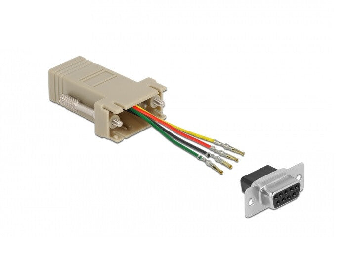 DeLOCK 66770 kabel kønsskifter D-Sub 9 pin RJ11/RJ14 Grå