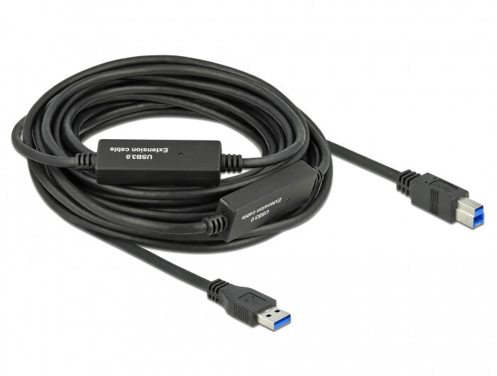 DeLOCK 85380 USB-kabel USB 3.2 Gen 1 (3.1 Gen 1) 10 m USB A USB B 5 Gbit/sek. Sort