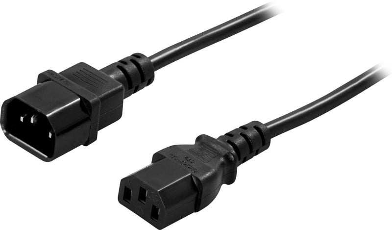 Deltaco Forlængerkabel til tilslutning mellem enhed og PSU/kabel, 1m, sort.
