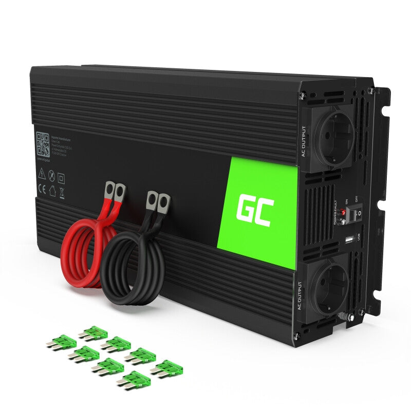 Green Cell INV25 strømadapter og vekselret Automatisk 1500 W Sort