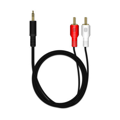 MediaRange MRCS164 lydkabel 1 m 2 x RCA 3.5mm Sort