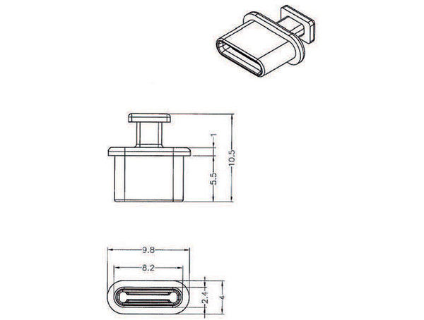 DeLOCK 64013 dækning af sokkel USB Type-C Sort 10 stk