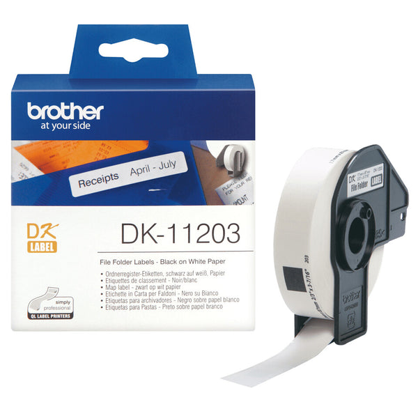 Brother DK-11203 etiketbånd Sort på hvid