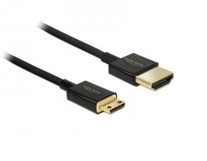 DeLOCK HDMI-A/HDMI Mini-C, 2 m HDMI-kabel HDMI Type A (Standard) HDMI Type C (Mini) Sort
