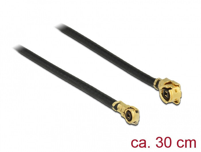 DeLOCK 89649 koaxial kabel 1.13 0,3 m MHF (I-PEX) MHF IV/ HSC MXHP32 Sort, Guld