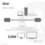 CLUB3D CAC-1703 VGA kabel 3 m VGA (D-Sub) Sort