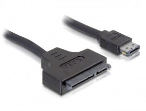 DeLOCK SATA cable, 0.5m SATA-kabel 0,5 m eSATAp Sort