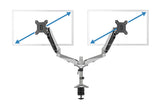 Digitus DA-90353 skærmbeslag og -stativer 68,6 cm (27") Skrivebord Sort, Sølv
