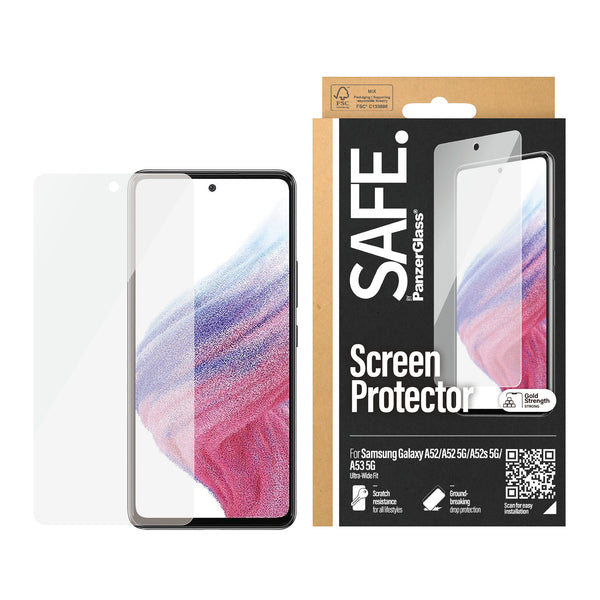 PanzerGlass SAFE. by ® Skærmbeskyttelse Samsung Galaxy A52 | A52 5G | A52s 5G | A53 5G | Ultra-Wide Fit