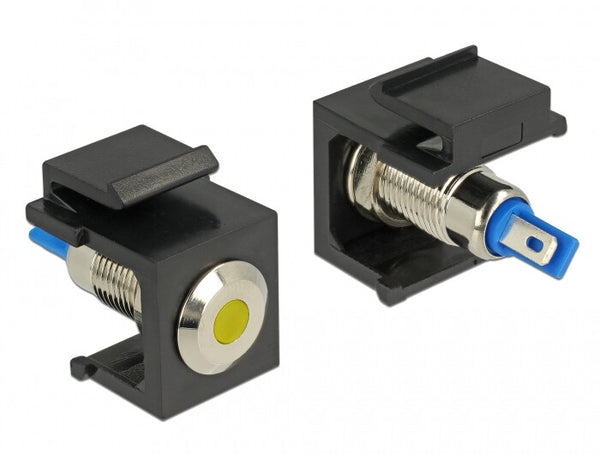 DeLOCK 86462 kabelsamler Keystone LED Sort, Blå, Rustfrit stål, Gul