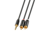 Prokord AUDIO-0028 lydkabel 3 m 3.5mm 2 x RCA Sort